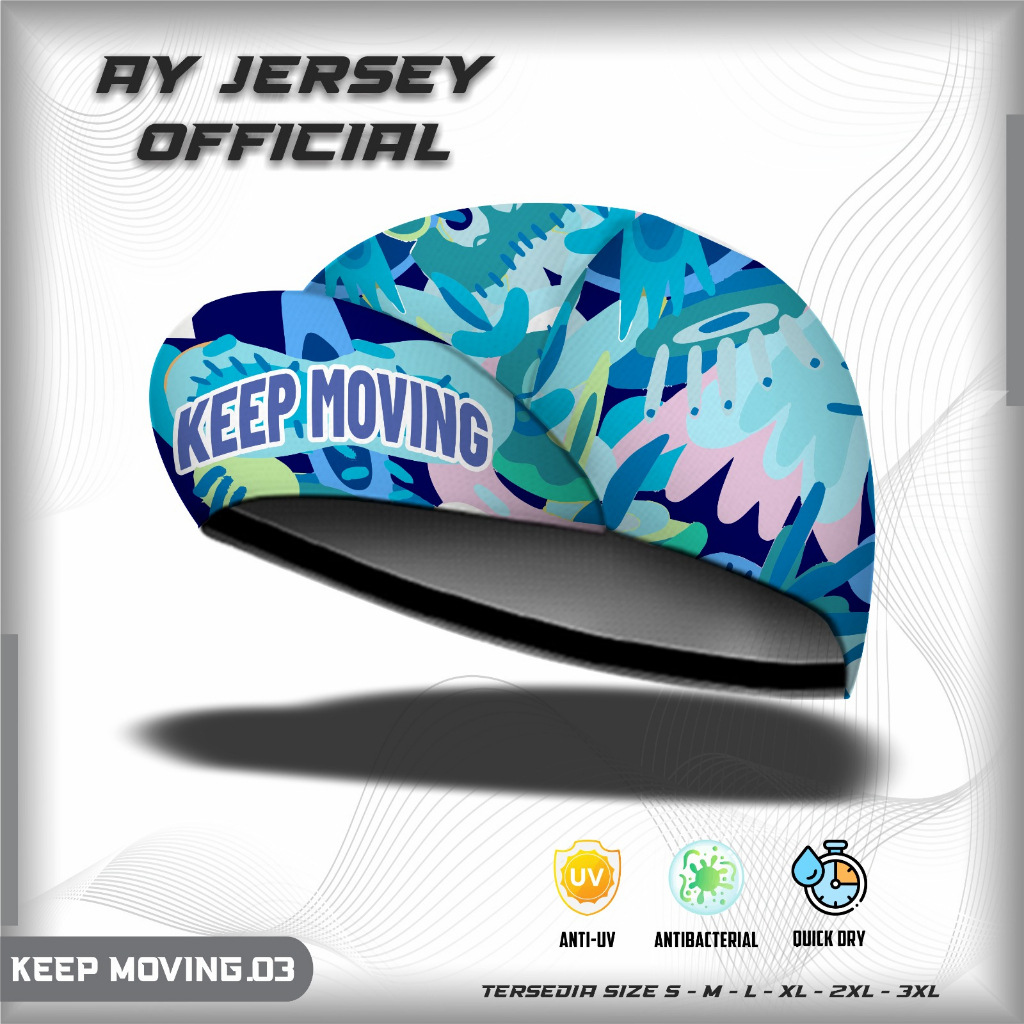 KEEP MOVING BIKE HAT | CYCLING CAP | FULLPRINTING