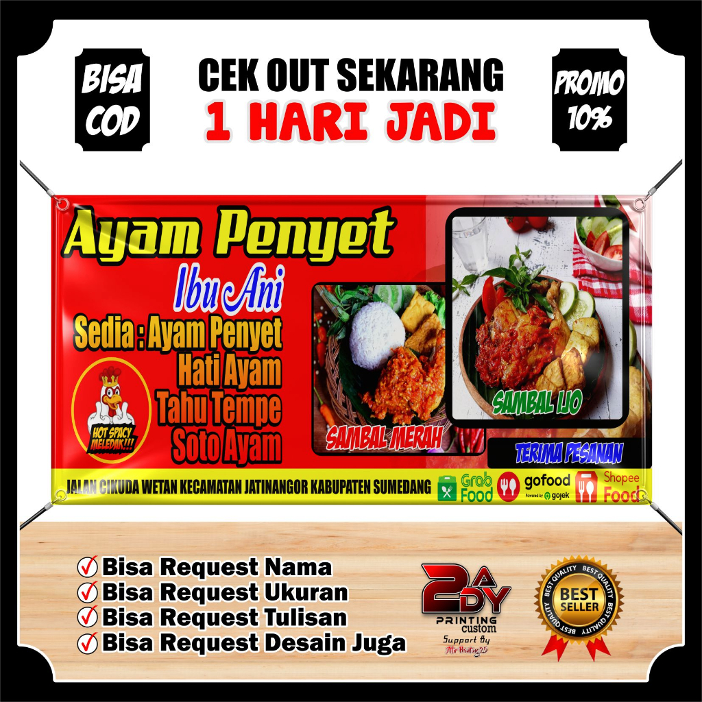 Chicken Penyet Banner Quality Chicken Penyet Banner Custom Design