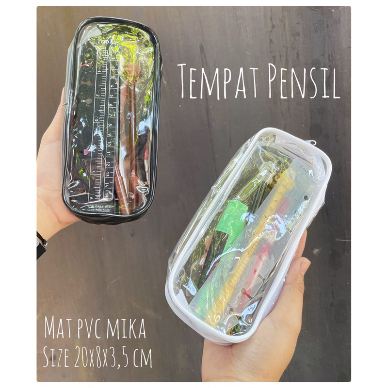 PERALATAN Pencil Case Pencil Case Pencil Case Pouch Makeup Transparent Dusgrip Atk School Equipment