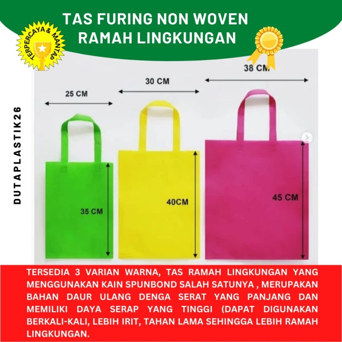 Eco-friendly Spunbond Non Woven Royal Bag Tote Goodie Bag Souvenir