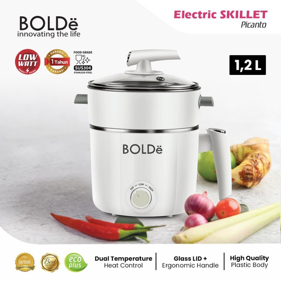 Bolde Skillet Picanto Electric Pot Steamed Boiled Cooking Steamer 1.2l