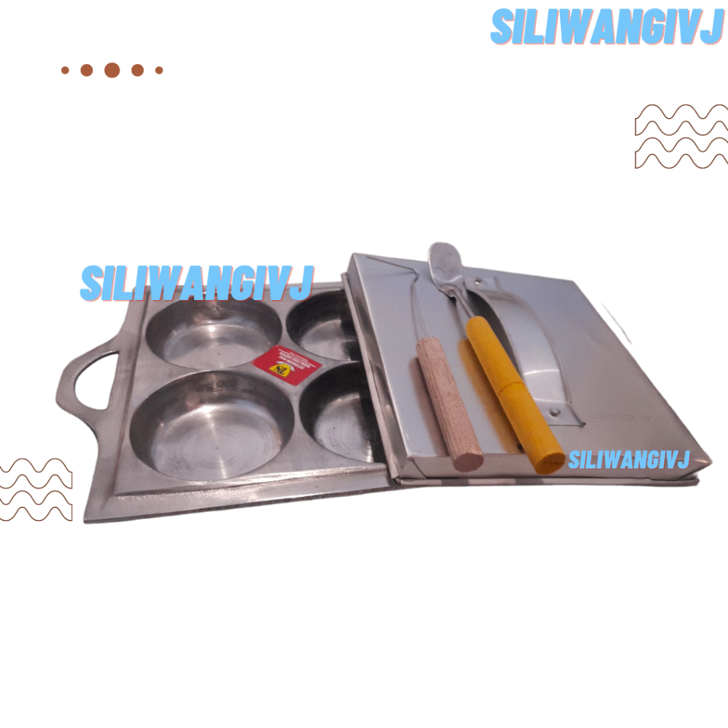 Cimin/mud/martabak Sweet Mini 4-hole Mold With Lid Free Spatula And Hook