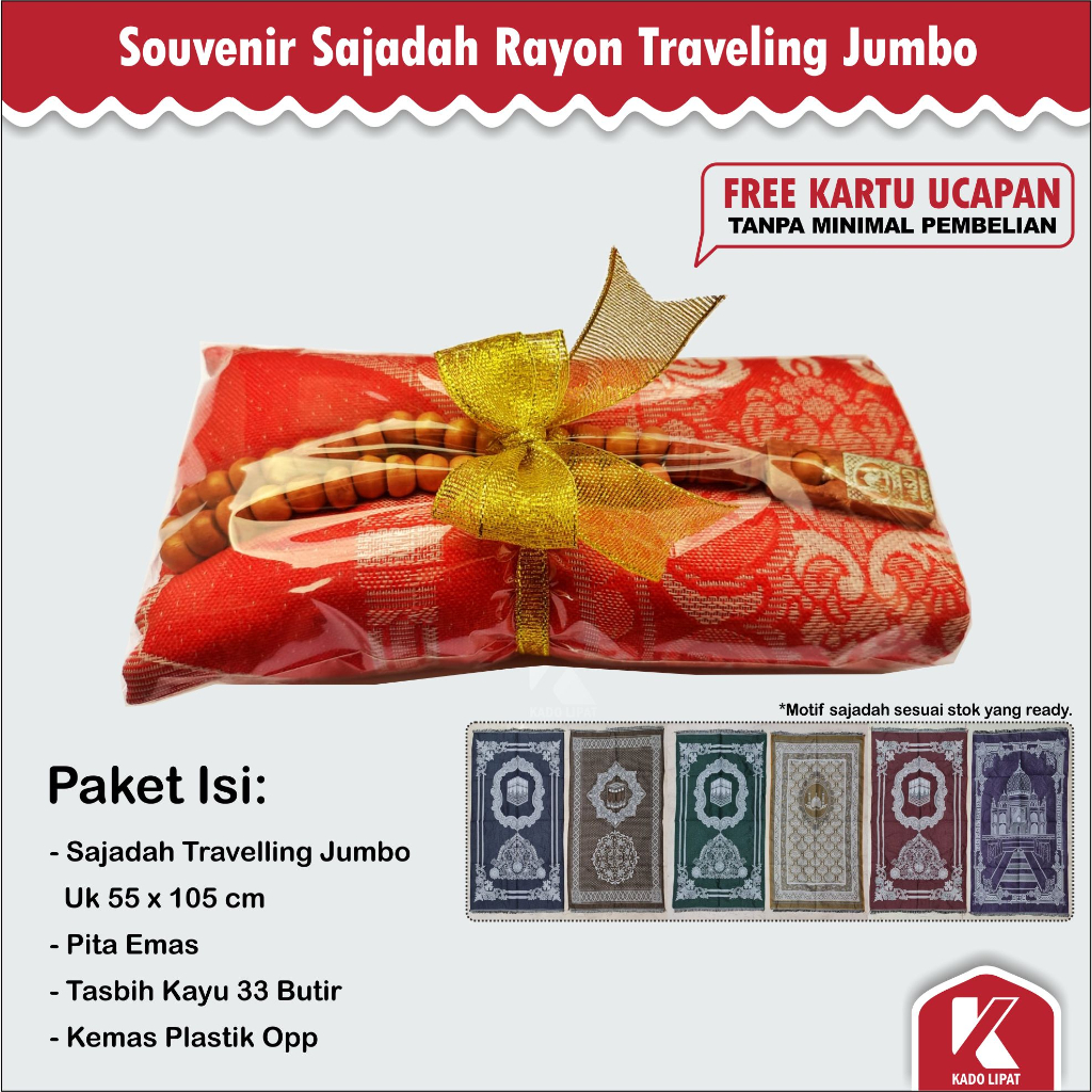 KAYU Hampers Sajadah Besar Free Wooden Tasbih Souvenir Wedding Souvenirs By Haji Umroh