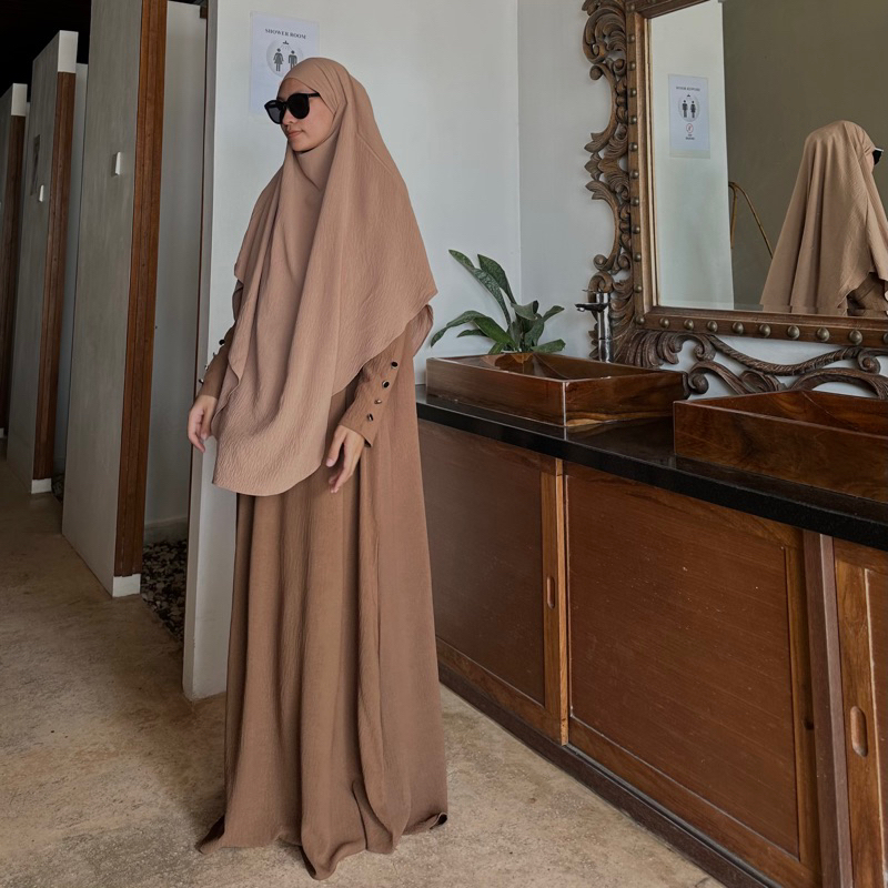 Jemima ABAYA & FRENCH KHIMAR| Hijab [Sale] | Hi. Long Dress | Batwing abaya