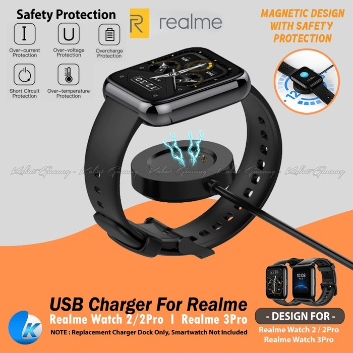 Usb Charger Cable Realme Watch 3 Pro / Watch 2 / Watch 2 Pro / Watch 1 Dock Cable Charger Magnetic Smart Watch Realme Watch 3 Pro / Watch 2 / Watch 2 Pro / Watch 1 Docking Charger