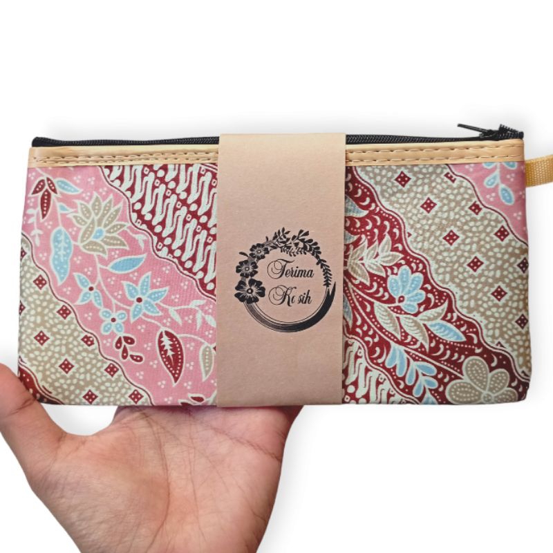 50pcs Souvenir Wallet Batik Mother Large Pouch Batik Walik 19x12cm Packed Paper Thank You Without Name Wedding Souvenir Eve Souvenir