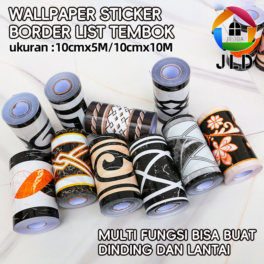 JieLiDa GLOSSY PREMIUM WATERPROOF DECORATION Sticker PVC BORDER 10cmx5M/ 10cmx10M Wallpaper Sticker Border List Wall