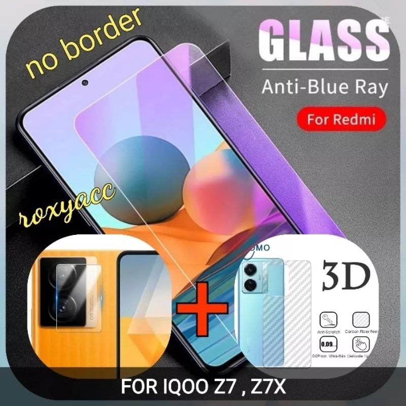 Vivo IQOO Z7 Z7X screen guard protector Camera Lens anti Scratch gaskin tempered glass blue light no Border anti Radiation