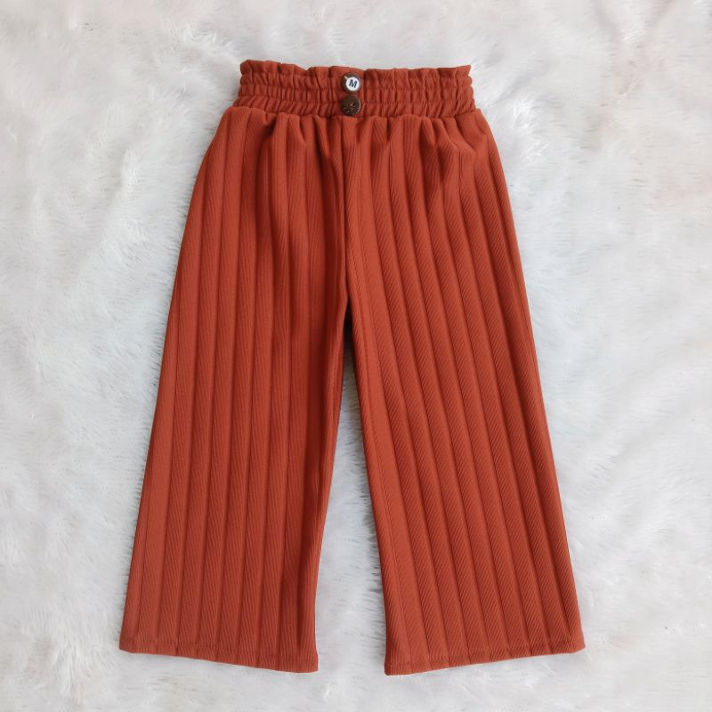 Tokokania 1-12 Years Modern Girls' Button Knit Culottes Pants