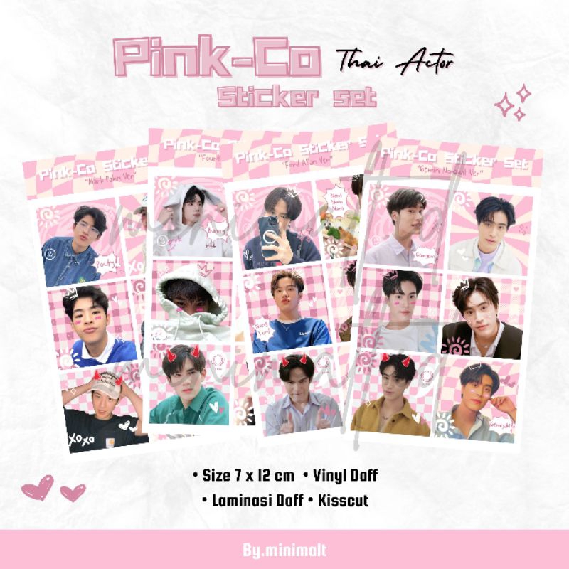 THAI ACTOR Sticker Set PINK-CO Gemini Fourth Mark Ford Winny Satang