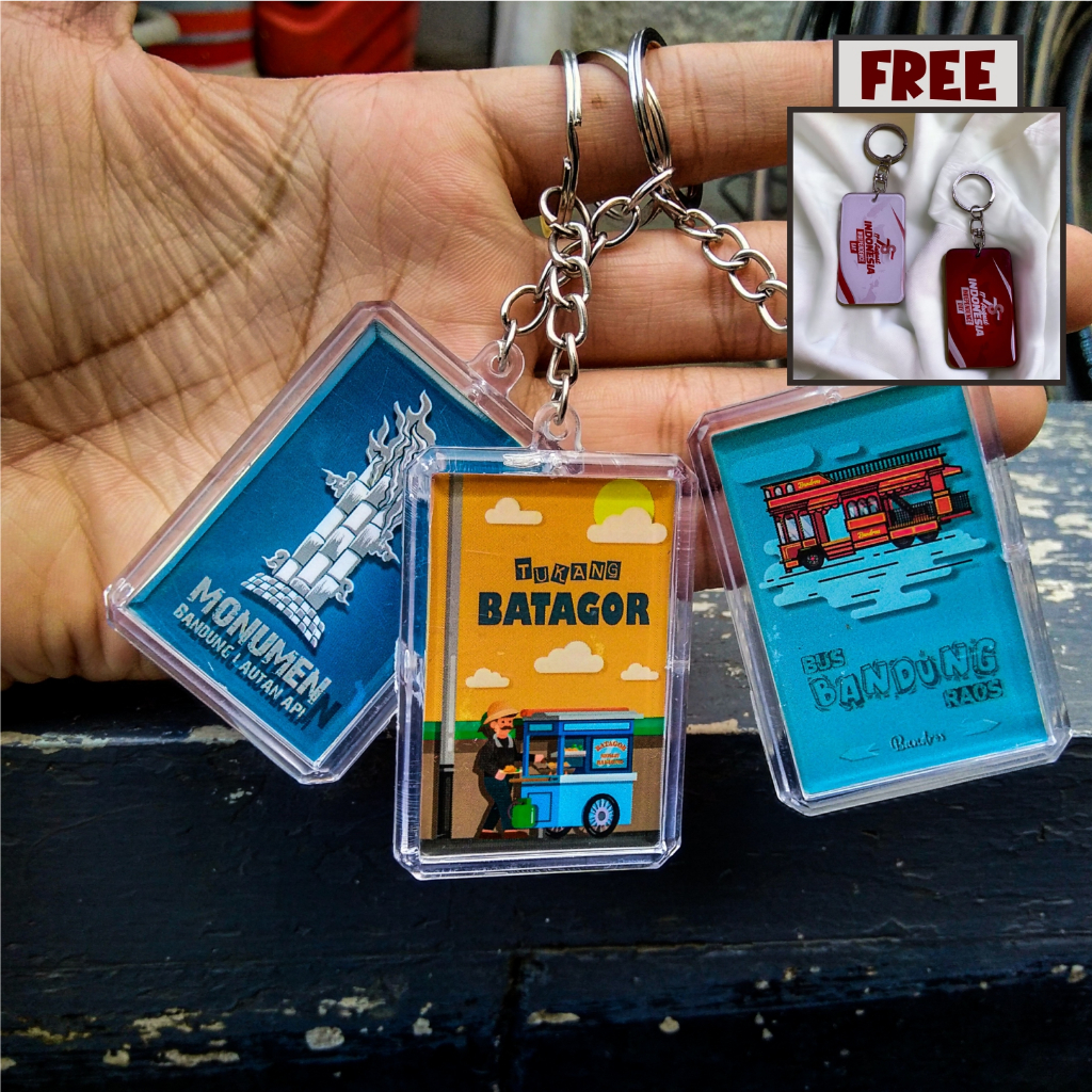 GANTUNGAN Bandung Keychain/BANDUNG City Souvenirs/Two Sides/PREMIUM