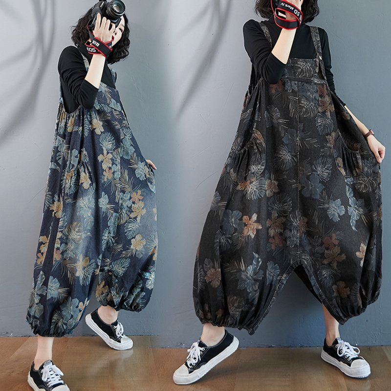 LC074 Premium Oversized Jumpsuit Floral Latest Fashion