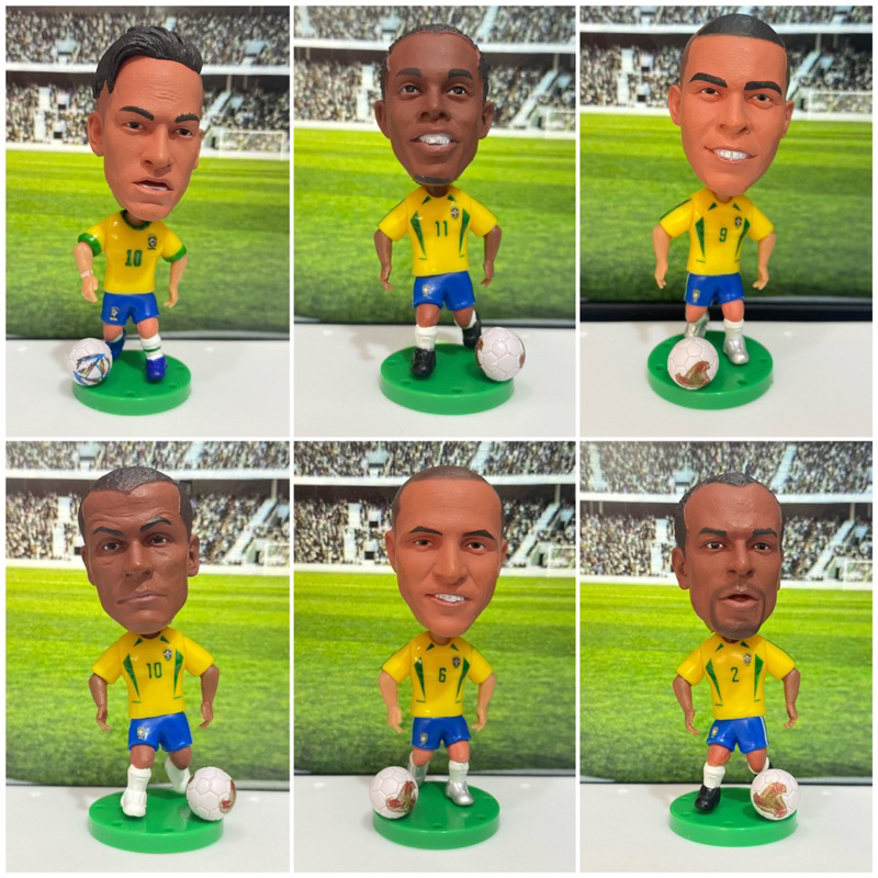 Brazilian Football Player Miniature Figure Ronaldinho Roberto Carlos Neymar Ronaldo Cafu Rivaldo Soccer Figurine Action Figure Ball Cake Decoration Cake Decoration Collection Gift Souvenir Knick-Knacks Football Merchandise Soccerwe Kodoto XV Kids