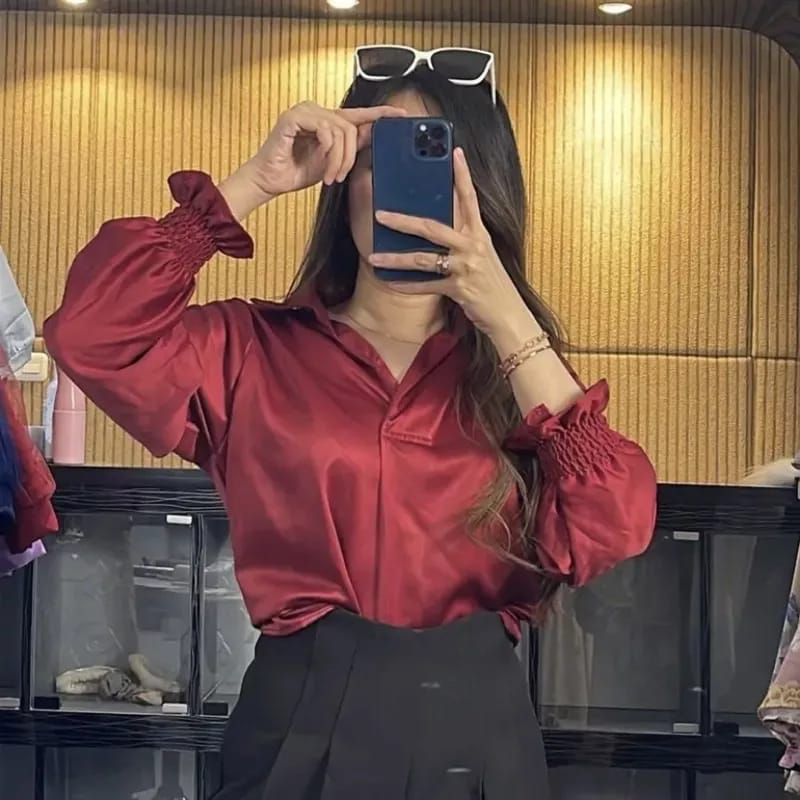 KEMEJA WORK SHIRT satin / BLOUSE LATESTWanita / TOP Wanita / CLOTHING LATESTWanita CASUAL CLOTHES/ Wanita CLOTHES/ CHEAPESTWanita SHIRT/ POLOS Wanita KOREAN STYLE CLOTHES/ BLOUSE/ VELVETsatin CLOTHES/ CheapestWanita