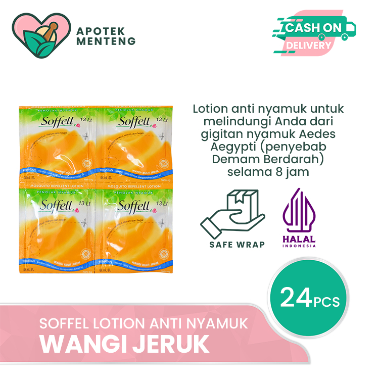 Soffell Lotion Scented Orange Peel 24 Sachets - Anti Mosquito Lotion