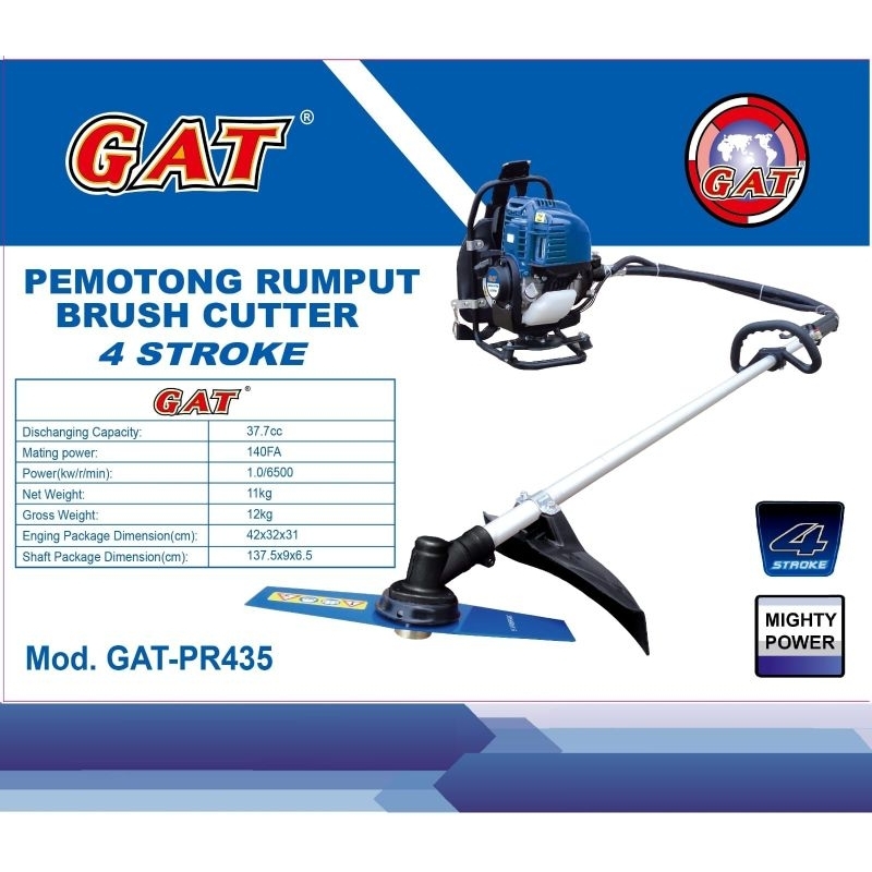 Mesin Pemotong Potong Rumput / GAT PR-435 Brush Cutter 4 Tak /  STROKE - Mesin Potong Rumput Gendong