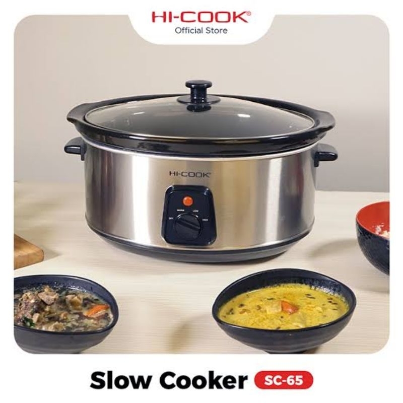 Slow COOKER SLOWCOOKER 6L 6 LITER Ceramic Pot Rice COOKER For Cooking HI COOK Cooking SC65 SC 65 Soup Broth Soup Soup Tail SOTO RAWON SEMUR Stew Porridge Team Medicine Healthy Delicious Nutritious Food Cuisine Baby Children People Old Durable Warranty