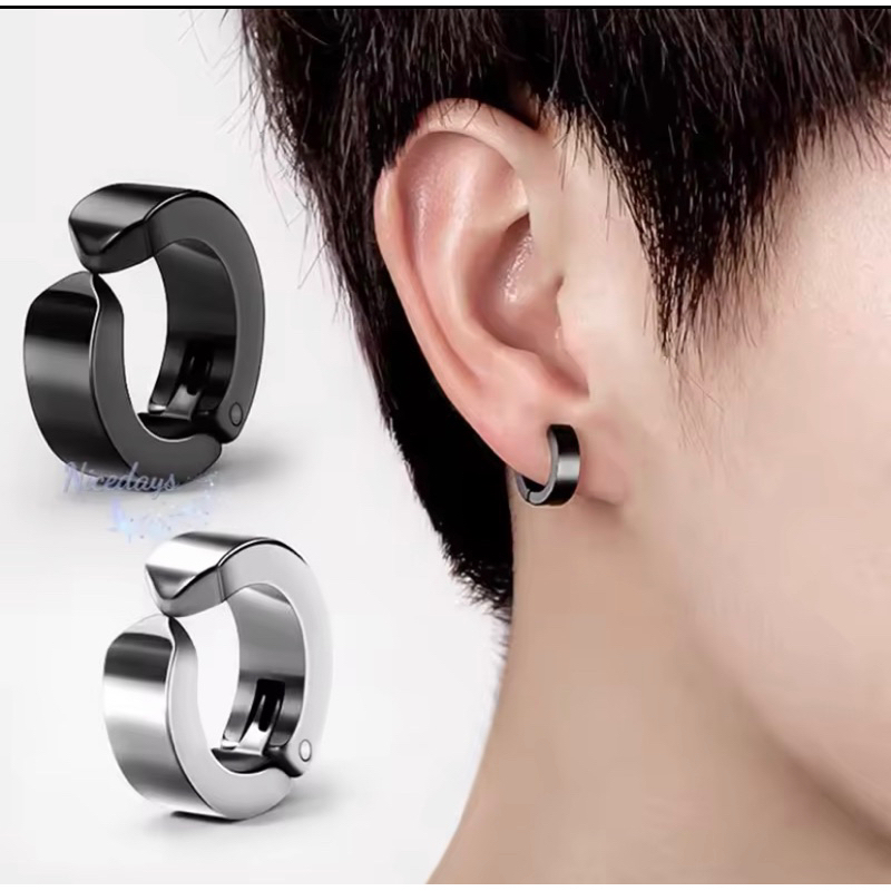 TITANIUM SILVER Black GOLD RAINBOW Clip-On Earrings Men's and Women's Earrings