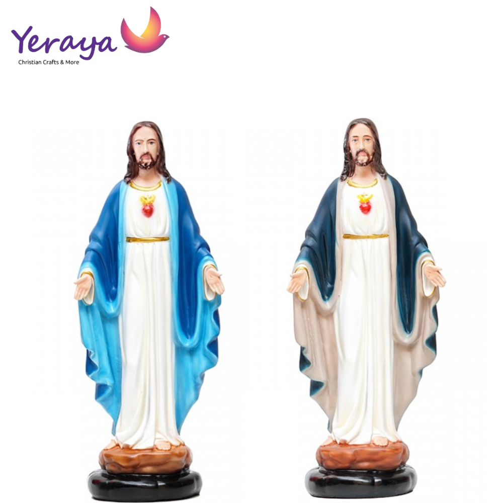 Statue Of Lord Jesus Sacred Heart Blue 40cm-spiritual Statue