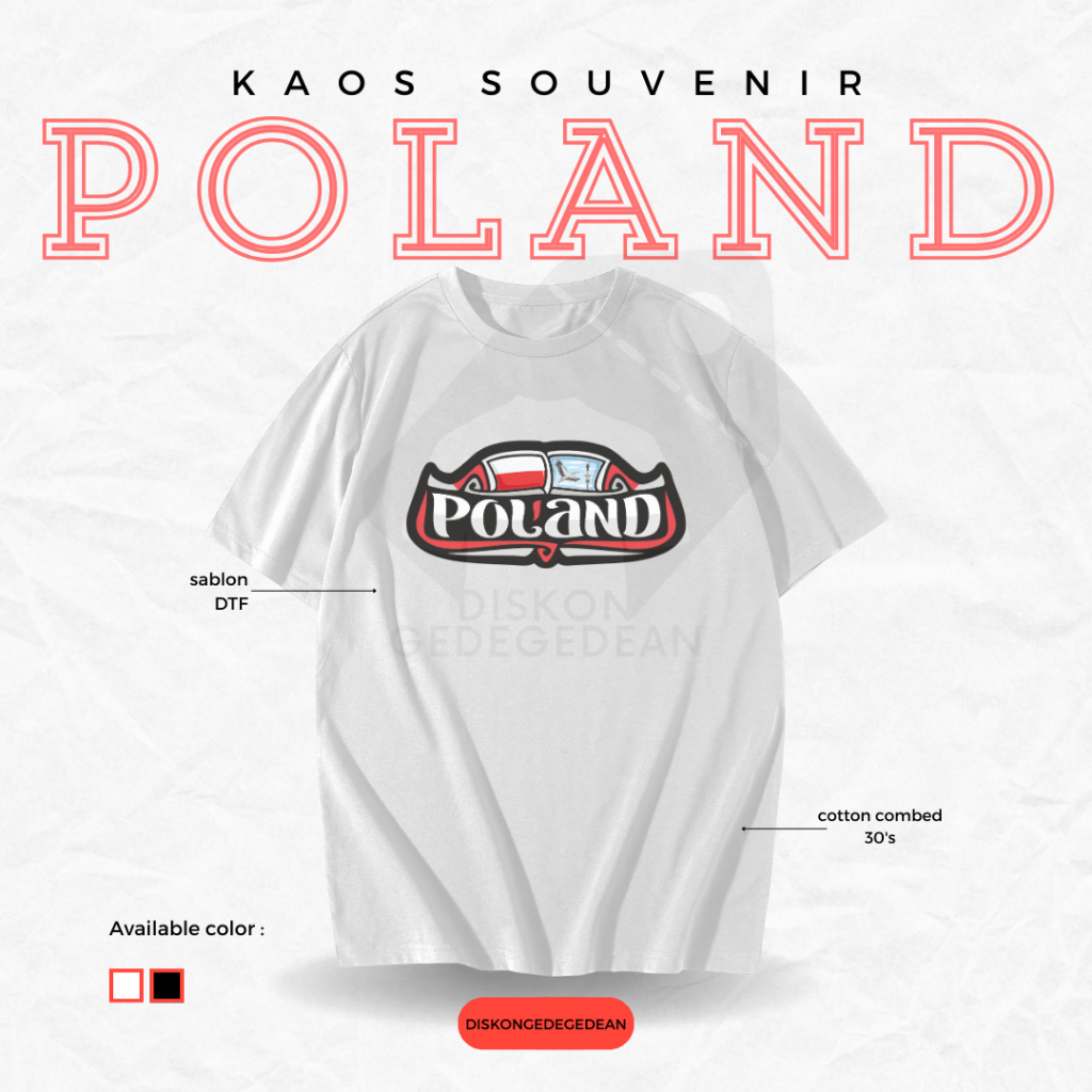 Discountgedean Souvenir T-Shirt Poland/Polish Tshirt By Warsaw Adult Children Many Pictures Variant Type 2