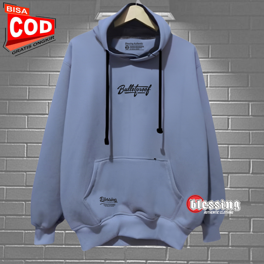 Hoodie Premium Men Distro Gray Color Sogan List Bulletproof Hodie Boys Oversize Unisex Newest And Thick Jacket Cotton Ori High Quality Local Brand