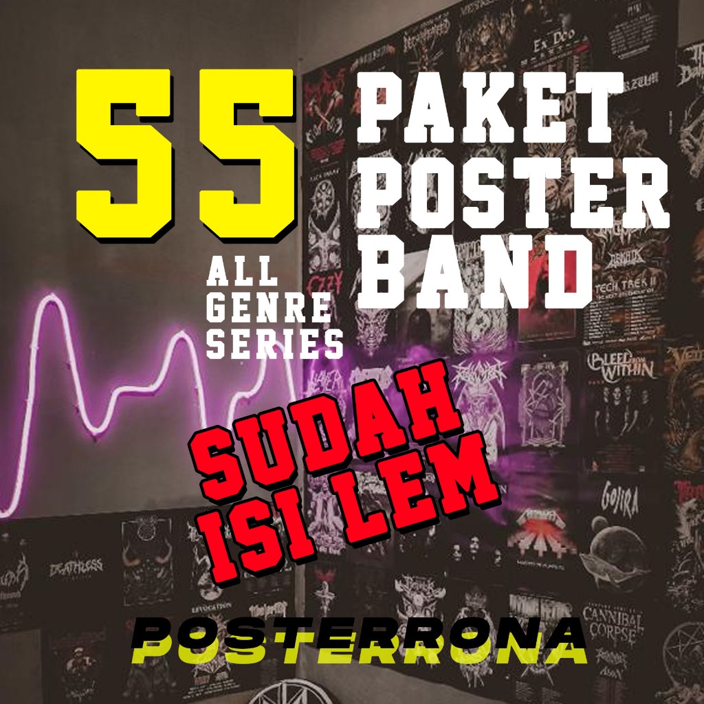 [55 Pcs] POSTER PUNK / ROCK / METAL / POPPURK / HARDCORE / SKINHEAD BAND INDIE VINTAGE RETRO ROOM