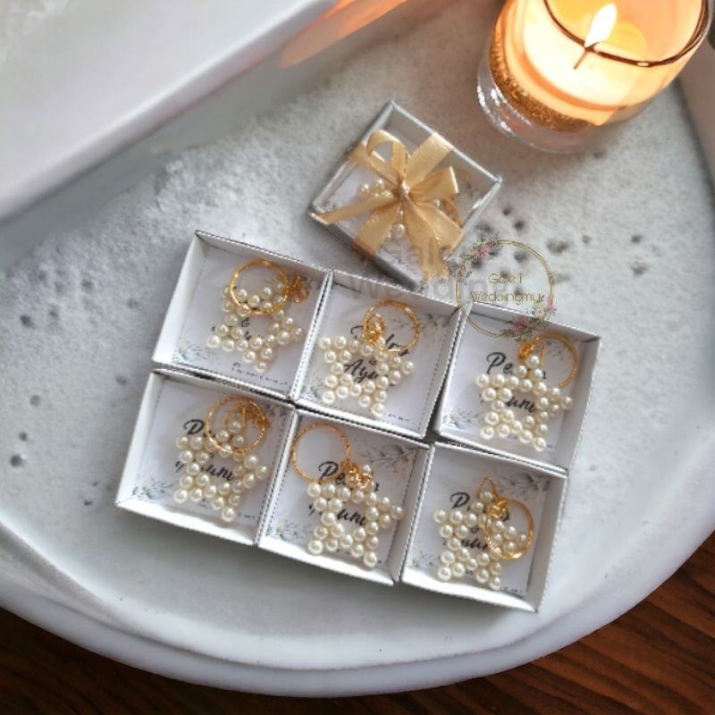 GANTUNGAN Pearl Star Keychain Souvenir