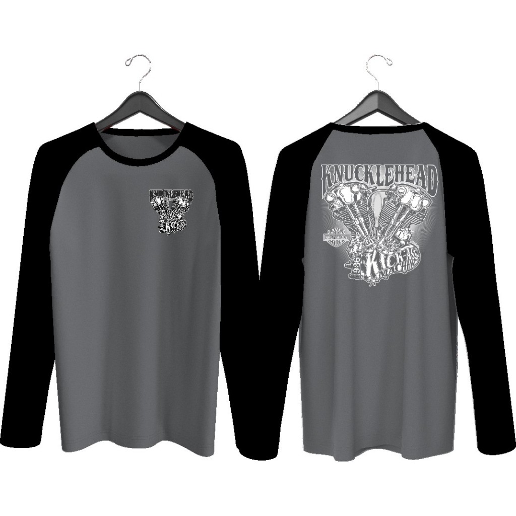 KNUCKLHEAD SCREEN-PRINTED MEN'S RAGLAN T-SHIRTS \ LONG-SLEEVED MEN'S RAGLAN T-SHIRTS, MEN'S TOPS T-SHIRT/S DISTRO T-SHIRT/S