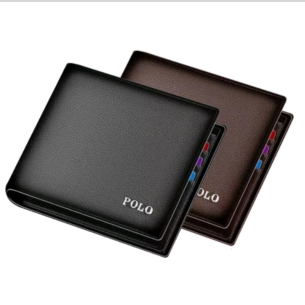 Men's Wallet KWPOLO + Box - Men's Wallet D600 Card Wallet Zipper Wallet Synthetic Leather Wallet