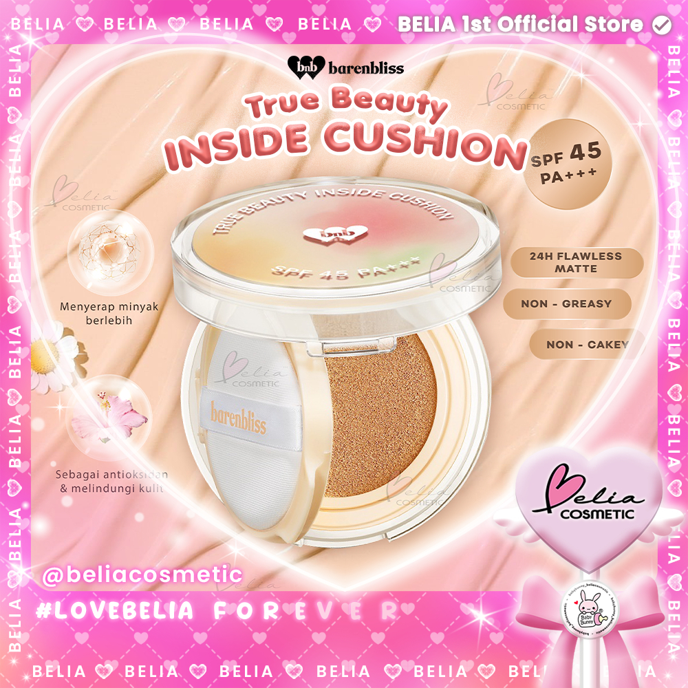 Belia BNB barenbliss Korean Bloomatte True Beauty Inside Cushion 24H Full Coverage | Refill Cushion