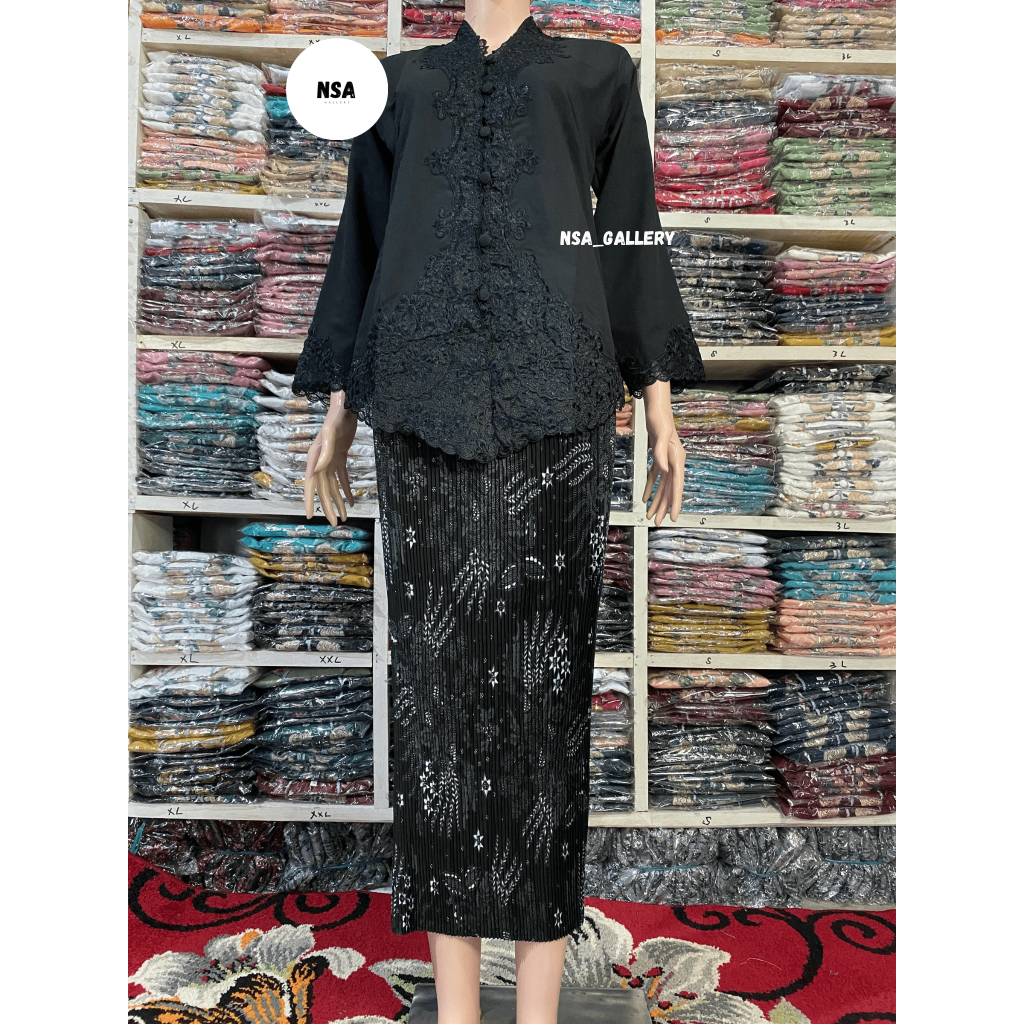 Modern Plain Long Sleeve Encim Kebaya