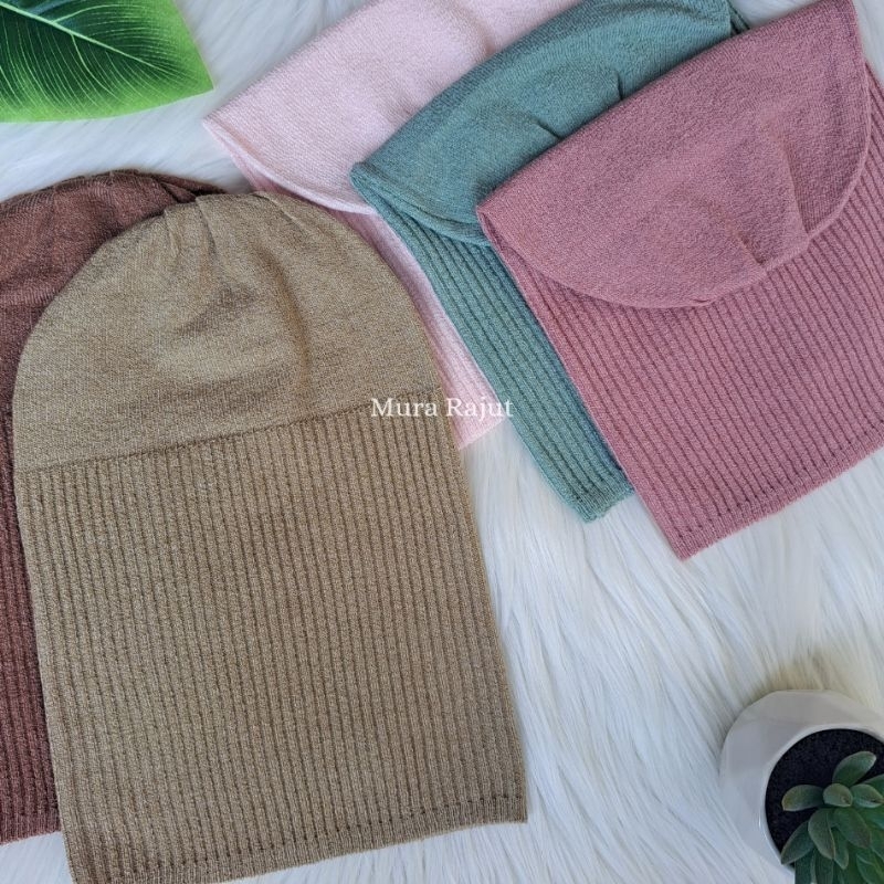 Original Anisa Microfiber Knitted Striped Beanie Ciput Inner Hijab Anpus Daleman Anti-Dizziness Arabic Türkiye Hijab