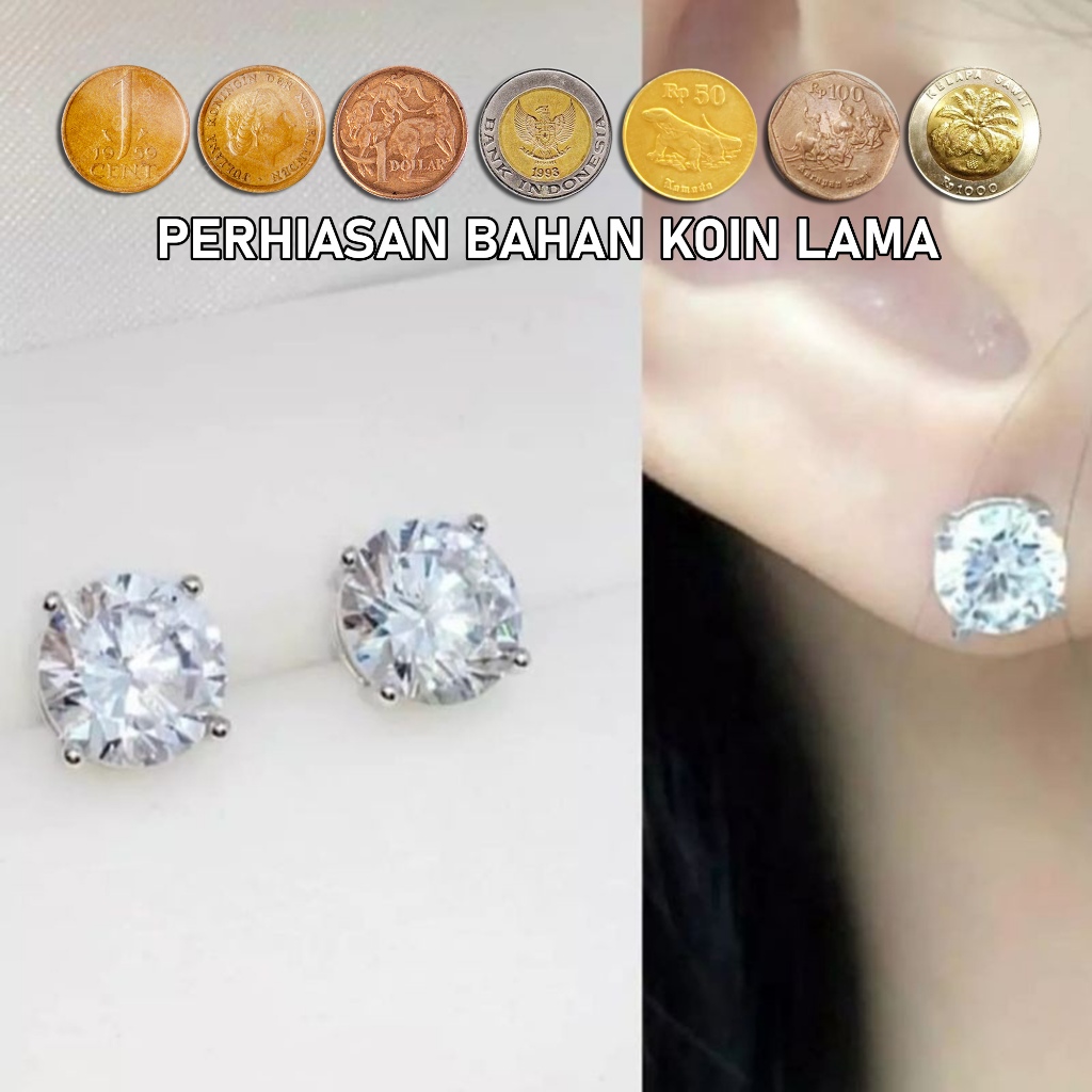 MATA Earrings Simple, Beautiful, Titanium, Korean Fashion, Old Coin Jewelry
