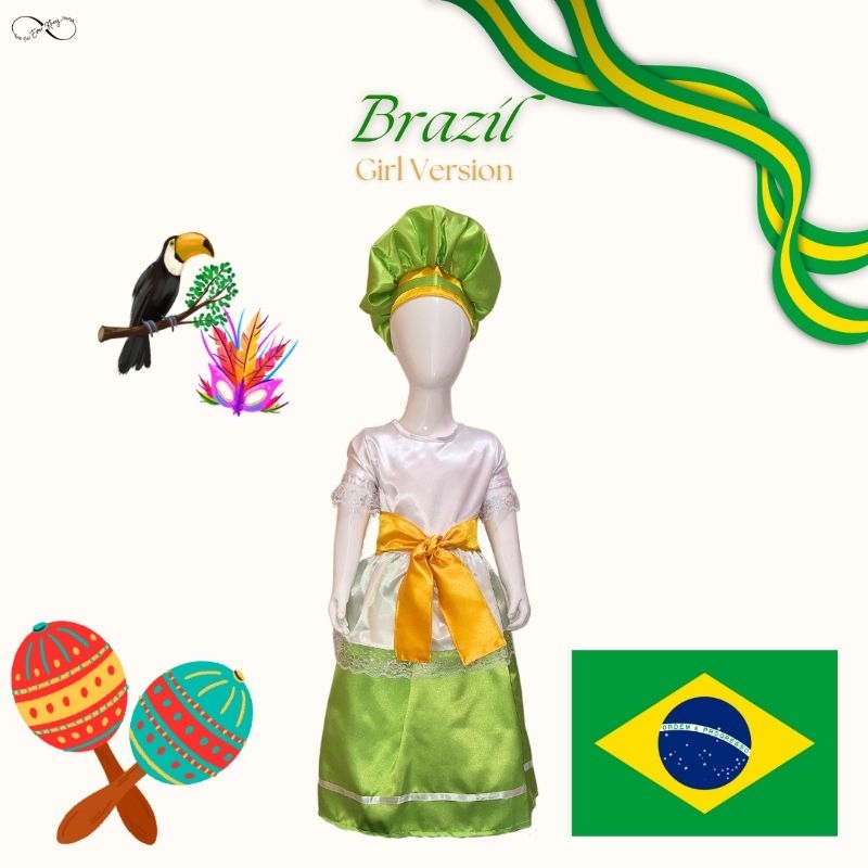 Brazilian Clothing Costumes For Girls | Brazil Traditional Costume for Girl | Brazil Traditional Clothes For Children