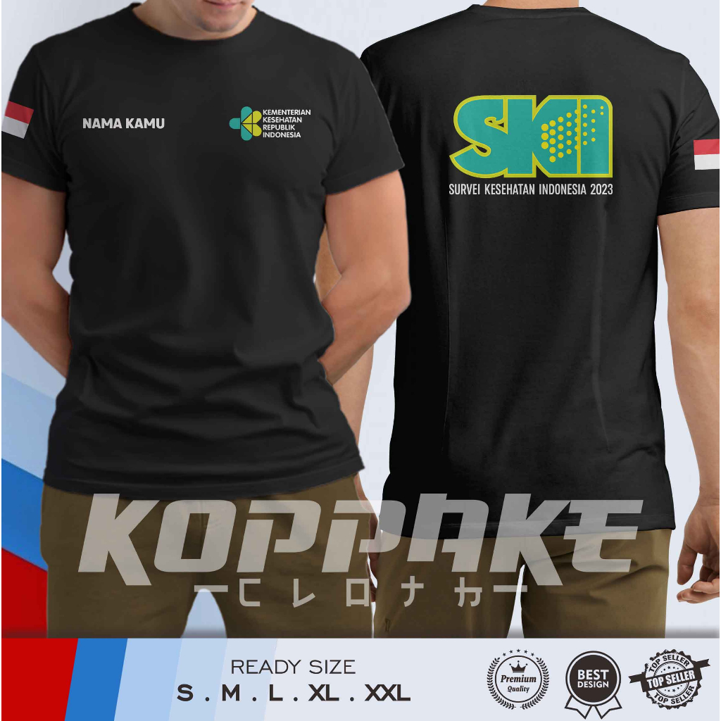 Indonesian Health Survey SKI T-shirt 2023 KEMENKES Free Your Name Distro Clothes