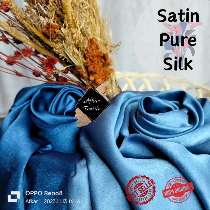 Premium PURE SILK SATIN Fabric/Brocade/Original Import/Premium Class/1.5 Meter Width