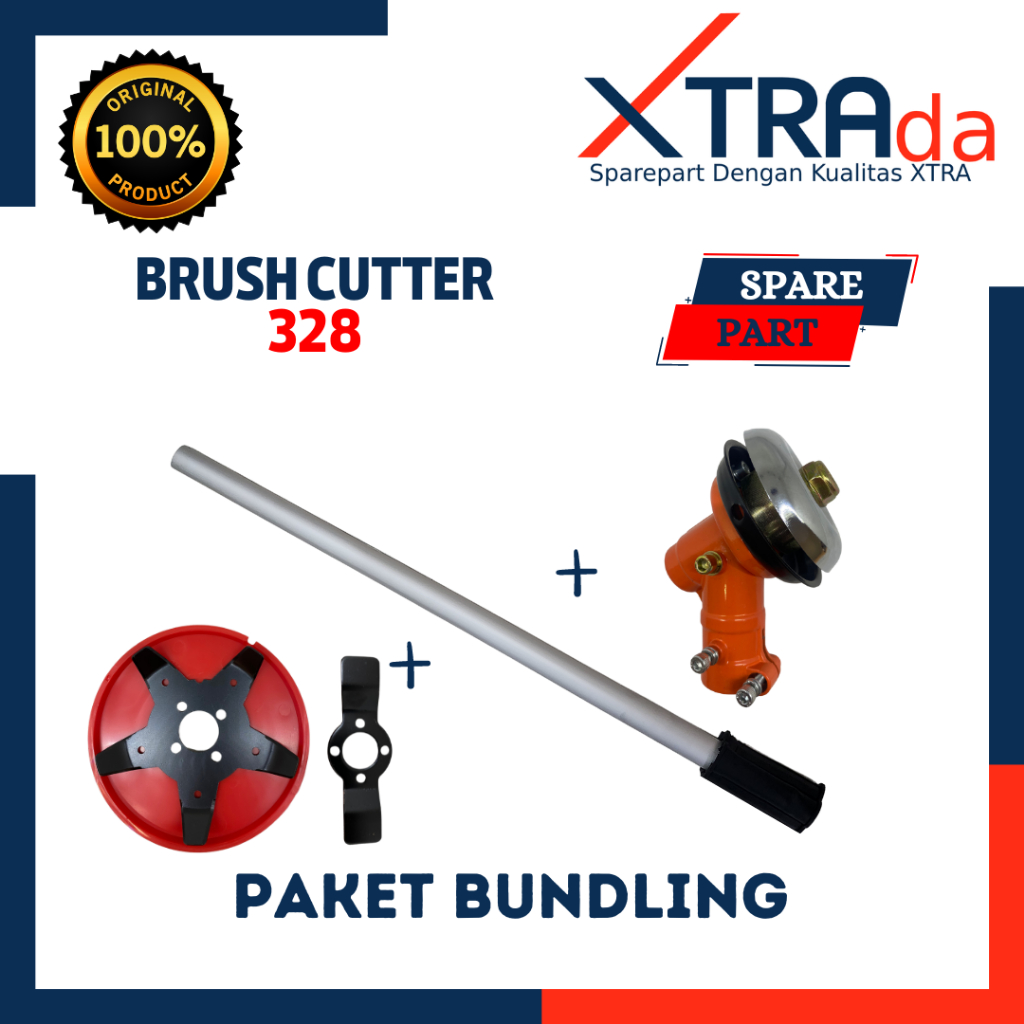 Paket Bundling 328 Stik Drive Shaft + Kepala Pisau Segitiga + Pisau Matun untuk mesin potong rumput | xtradapart