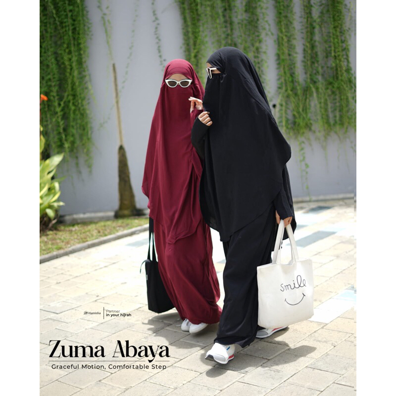 Zuma Abaya Set Crinkle Airflow High Quality Abaya Set French Khimar Instant Abaya Simple Polos Abaya Cantik Premium Daily Abaya Zuma Gamis Batwing Muslimah Basic Abaya Couple Women Muslim Fashion Original Product by Hamisha