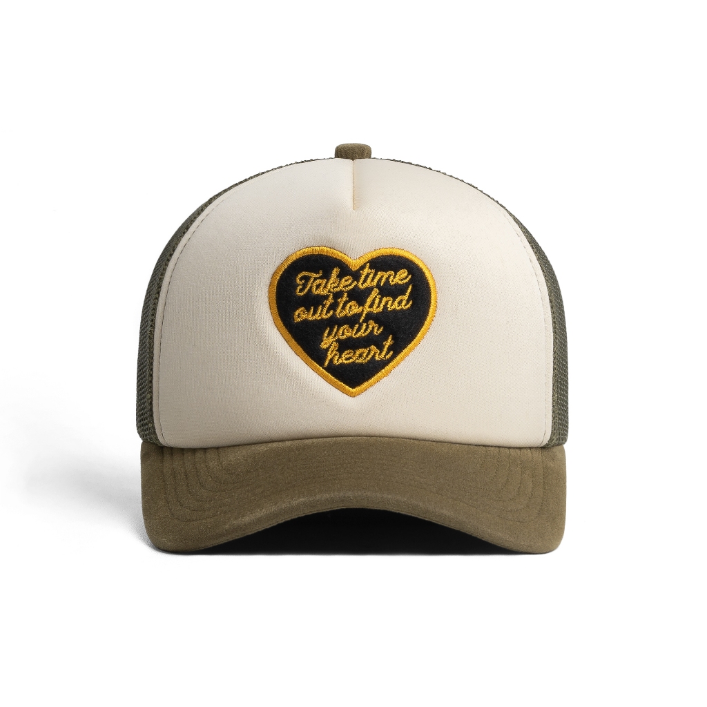 KEEPFS | Cream Olive Trucker Hat | Feeling Feeling