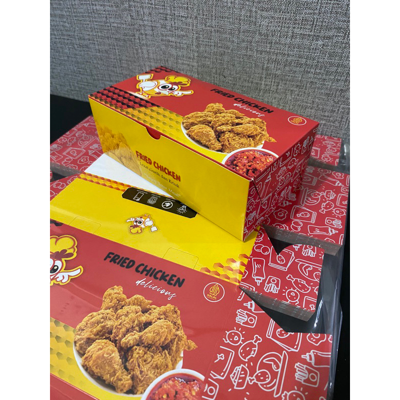 Fried Chicken Paper Box contains 100pcs Premium Laminated Penyet Fried Geprek Chicken Food Packaging Paper