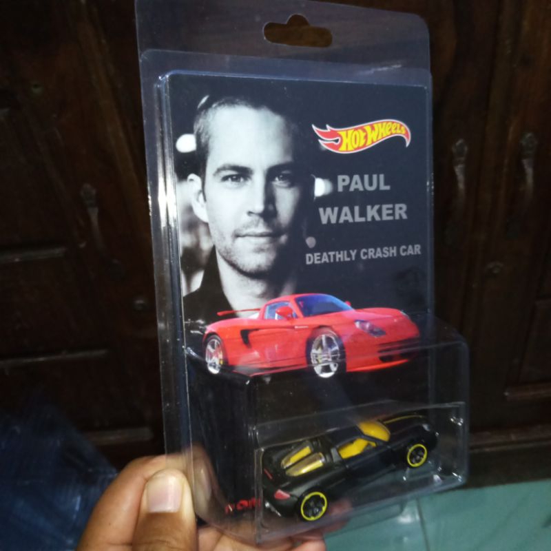 Custom Card Paul Walker Deathly Car Porsche Carrera GT Matte Burnt Brian Ocorner Fast Furious Hw Hot Wheels Hotwheels In Memorial Bday Gift Unique Gift Birthday Diorama Display Miniature Collector Collection Speed Collector Black Burnt Sth