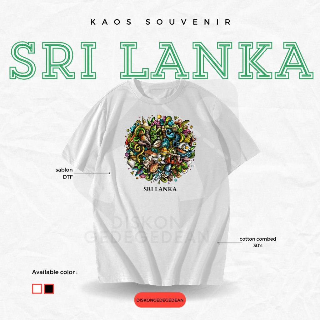 Diskongedean T-Shirt Souvenir Sri Lanka T-Shirt By Colombbo Sri Jayawardenapura Kotte Adult Children Type 5