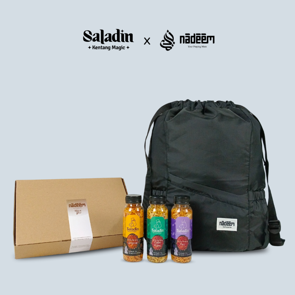 Nadeem x Saladin - Medina Bag | Magic Potato Saladin | Umrah And Hajj travel Bags | Folding Bag | Drawstring Bag | Travel Backpack | Travel Backpack | Multifunctional Waterproof Backpack for Unisex | [Sale] | Potato | Snack