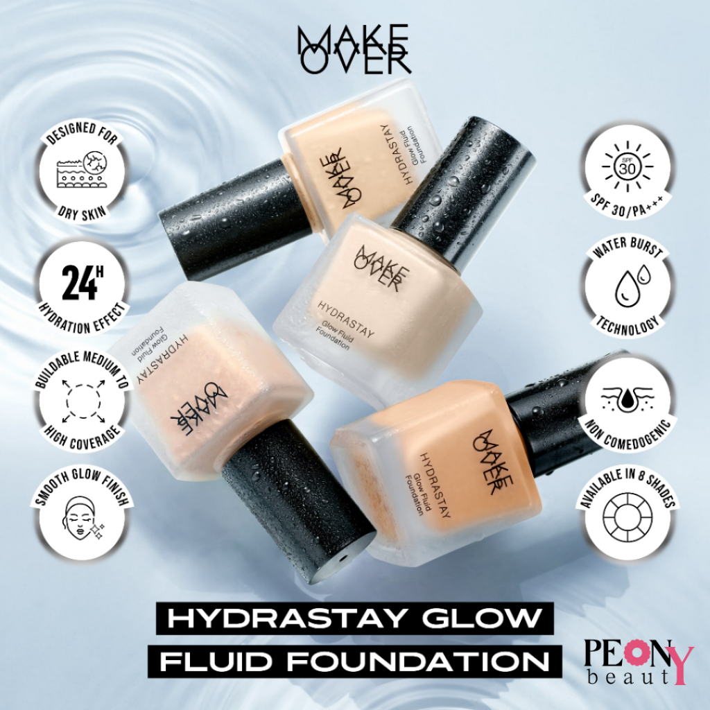 MAKE OVER Hydrastay Glow Fluid Foundation 15g | Foundation Liquid MAKEOVER
