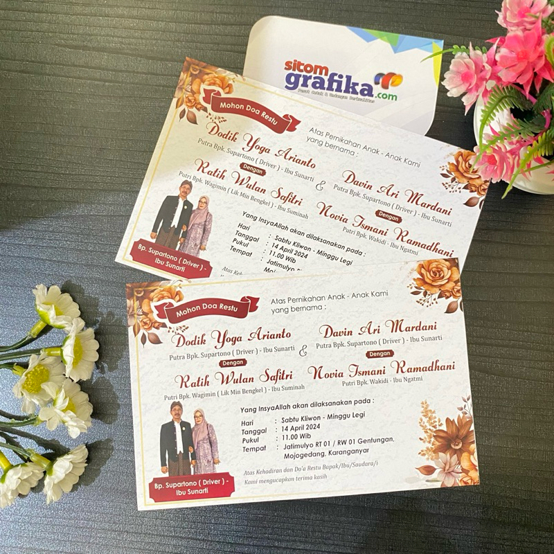 Cardboard Dining Wedding Invitations Wedding Invitations Wedding Invitations Tasyakuran Invitations Ulem Fiber Circumcision Invitations