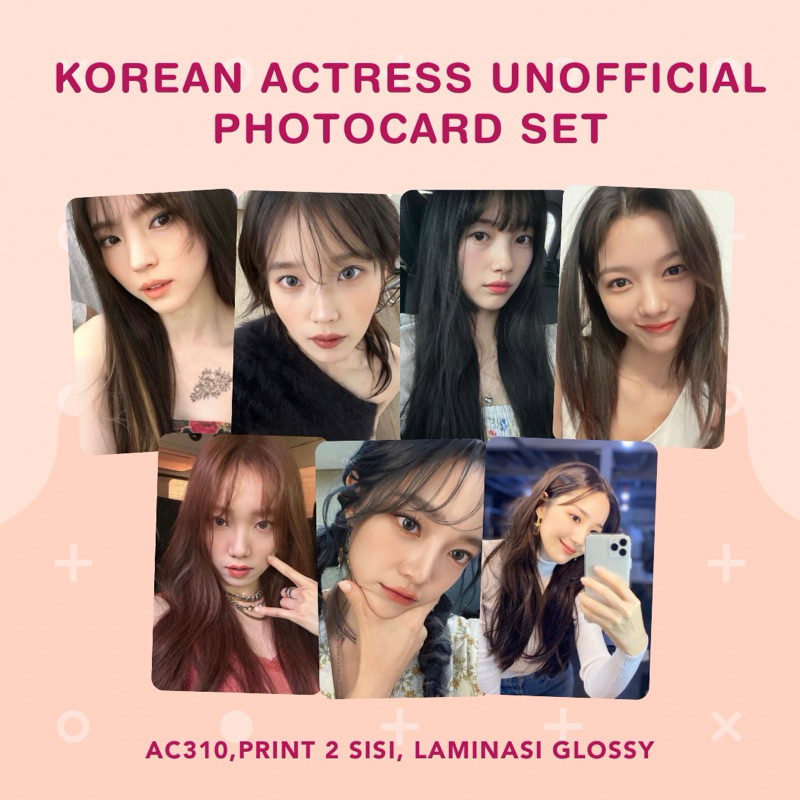 Korean Actress Photocard IU/Jung So Min/Kim Jiwon/Kim Yoo Jung/Go Youn Jung/Moon Ga Young/Park Ji Hu/Kim Sejeong/Han So Hee/Bae Suzy/Lee Sung Kyung/park Bo Young/Kim Go Eun/Yoona/Park Min Young/Kim Hye Yoon/Cho Yi Hyun