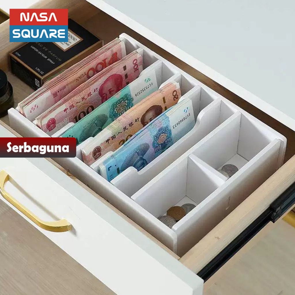 Cash Register Box Desktop Change Storage Box Financial Coin Storage Box Organizer Rack Drawer Banknote Cashier - NASA SQUARE