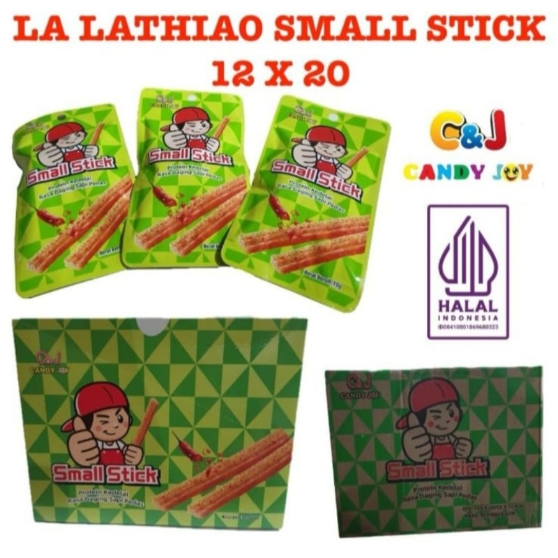 C&j Mini Noodle Stick | C&j LaAo Small Stick | Halal Latiao | Spicy Beef Flavored Soy Protein 1 Box Contains 20 Pcs