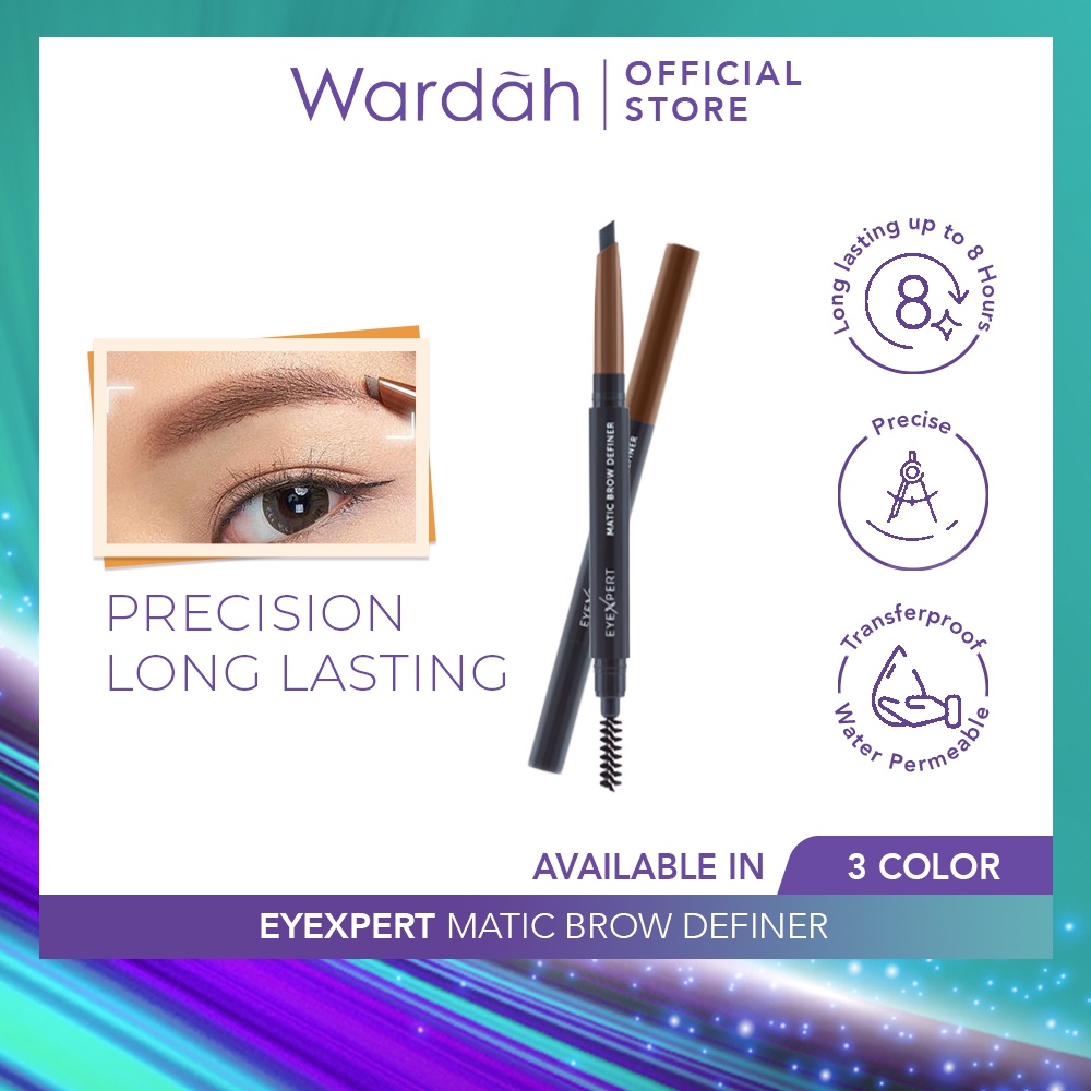 Wardah EyeXpert Matic Brow Definer - Waterproof Eyebrow Pencil and Long Lasting Up to 8 Hours