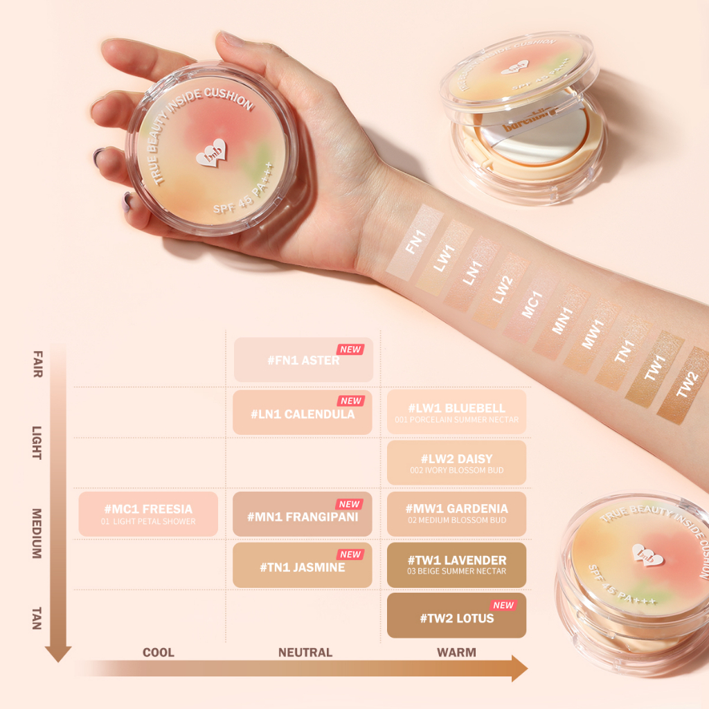 Bnb Barenbliss Korean Bloomatte True Beauty Inside Cushion「24H Full Coverage EXP.12/2025 free refill 02 (medium)